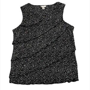 CJ Banks Embellished Ruffled Tier Sleeveless Blouse 2X